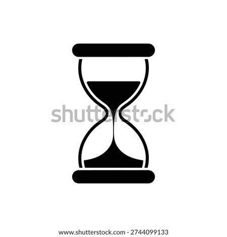Black hourglass on white background symbol timer sand timer