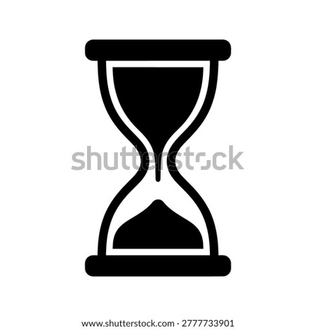 Black hourglass sand falling time