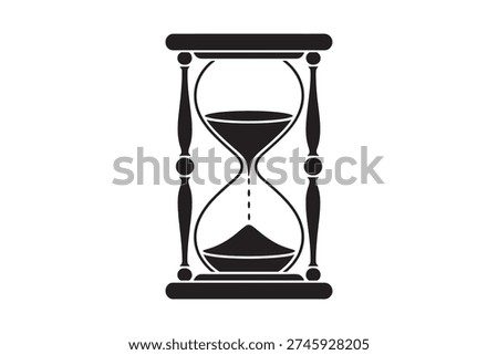 Black hourglass sand time timer