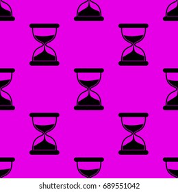 Black Hourglass Silhouette Seamless Pattern on Pink
