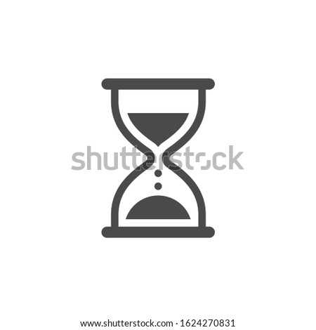 Black hourglass vector icon illustration