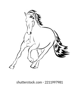 Black hourse illustration. isolated with white background.can use as icon or in other grahics and illustration.