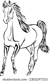 Black hourse illustration. isolated with white background.can use as icon or in other grahics and illustration.
