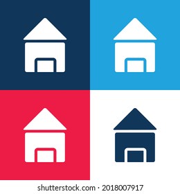 Conjunto de iconos mínimo de cuatro colores azul y rojo de la Casa Negra