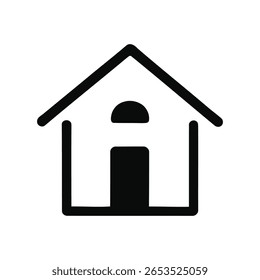 Uma casa preta com um ícone de chaminé vetorial