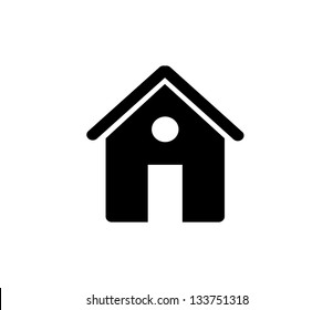 Black house, home icon isolated vector