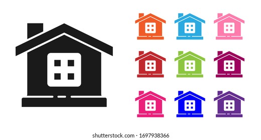 Schwarzes Haus Symbol einzeln auf weißem Hintergrund. Home-Symbol. Symbole bunt festlegen. Vektorillustration-Illustration