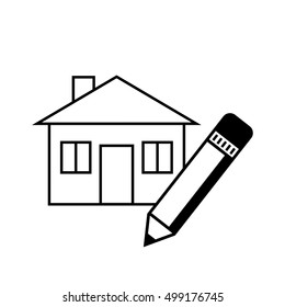 Black house icon on white background  