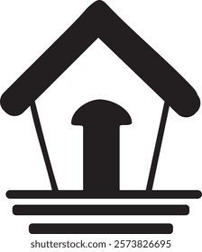 Black house icon silhouette vector