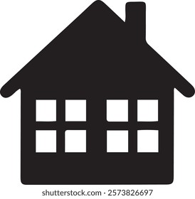 Black house icon silhouette vector