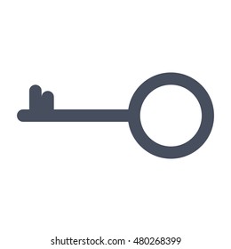 Black house key stylish vector illustration on white background.
