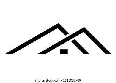 Black house logo design isolated on white background, vector illustration