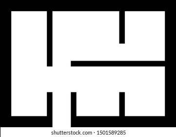 Black House plan icon isolated on white background.  Vector Illustration