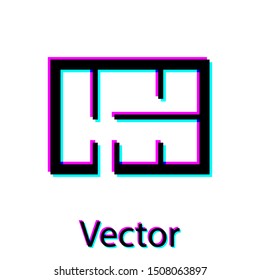 Black House plan icon isolated on white background.  Vector Illustration