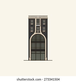 Black house with a shop