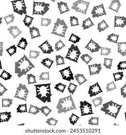 Black House system bug concept icon isolated seamless pattern on white background. Code bug concept. Bug in the system. Bug searching.  Vector