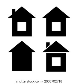 Black house vector. Building logo. Icon design vector. House icon set. Building house. Vector illustration. Stock image. EPS 10.
