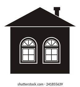 black house and windows
