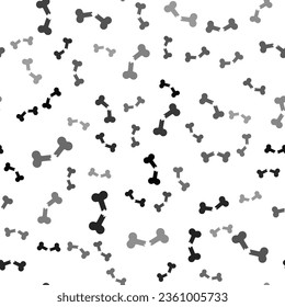 Black Human broken bone icon isolated seamless pattern on white background.  Vector