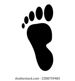 Black human footprint. Vector illustration isolated on white background.