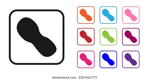 Black Human footprints shoes icon isolated on white background. Shoes sole. Set icons colorful. Vector