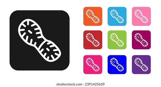 Black Human footprints shoes icon isolated on white background. Shoes sole. Set icons colorful. Vector