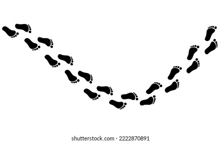 Black human footprints vector icon on a white background. The sole is great for tracking logos.