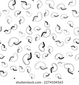 Black Human kidney icon isolated seamless pattern on white background.  Vector