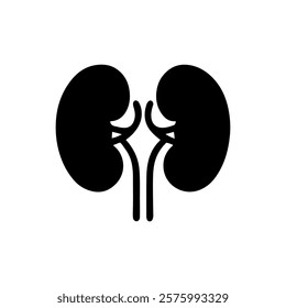 Black human kidney icon silhouette vector illustration design on white background.