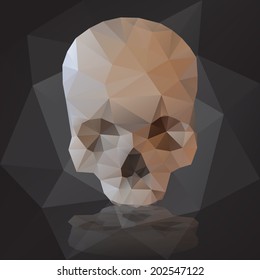 black human scary skull from triangles eps10