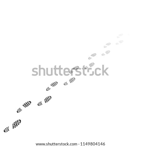 Black human shoes silhouettes in perspective with gradient