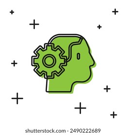 Black Humanoid robot icon isolated on white background. Artificial intelligence, machine learning, cloud computing.  Vector