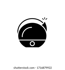Black humidifier air diffuser icon isolated on white background. Purifier microclimate ultrasonic home flat vector illustration. Healthy humidity. 