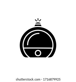 Black humidifier air diffuser icon isolated on white background. Purifier microclimate ultrasonic home flat vector illustration. Healthy humidity. 