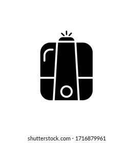 Icono del difusor de aire humidificador negro aislado en fondo blanco. Ilustración de vector plano ultrasónico microclimática. Humedad saludable. 