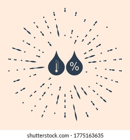 Icono de humedad negra aislado en fondo beige. Meteorología y meteorología, símbolo termómetro. Resumen de puntos aleatorios de círculo. Ilustración vectorial
