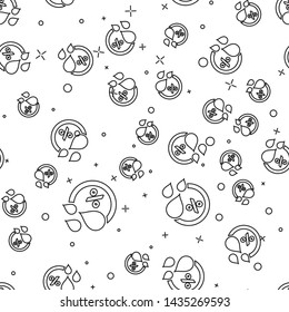 Black Humidity line icon isolated seamless pattern on white background. Weather and meteorology, thermometer symbol. Vector Illustration