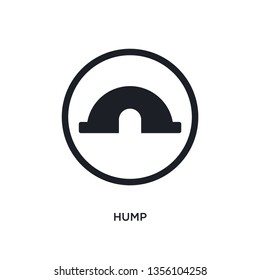 black hump isolated vector icon. simple element illustration from traffic signs concept vector icons. hump editable logo symbol design on white background. can be use for web and mobile