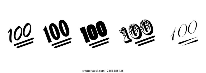 Black hundred points icon with different style vector illustration.