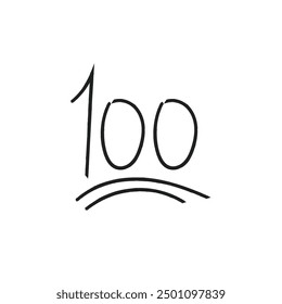 Black hundred Points icon. suitable for mobile web .