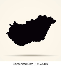 Black Hungary Map Illustration