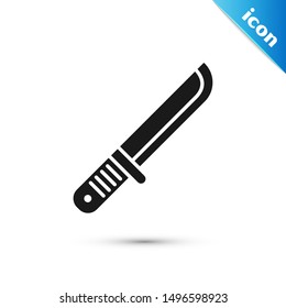 Black Hunter knife icon isolated on white background. Army knife.  Vector Illustration