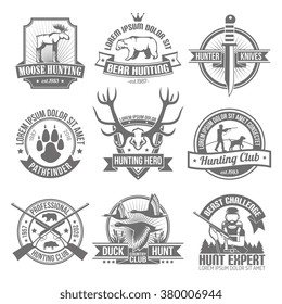 Black Hunting Emblems Set