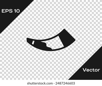 Black Hunting horn icon isolated on transparent background. Vector