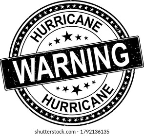 black Hurricane round red stamp text on white background
