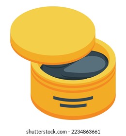 Black hydrogel icon isometric vector. Eye patch. Face cosmetic