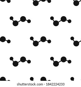 Icono de átomo de hidrógeno negro aislado patrón transparente sobre fondo blanco. Ilustración del vector