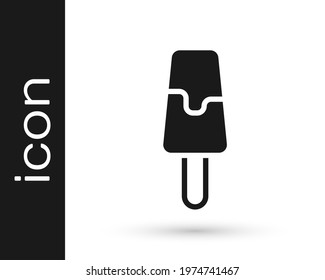Black Ice cream icon isolated on white background. Sweet symbol.  Vector
