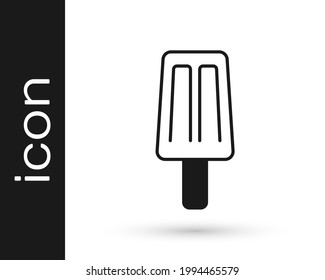 Black Ice cream icon isolated on white background. Sweet symbol.  Vector