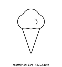 Black ice cream line icon isolated on the white background
